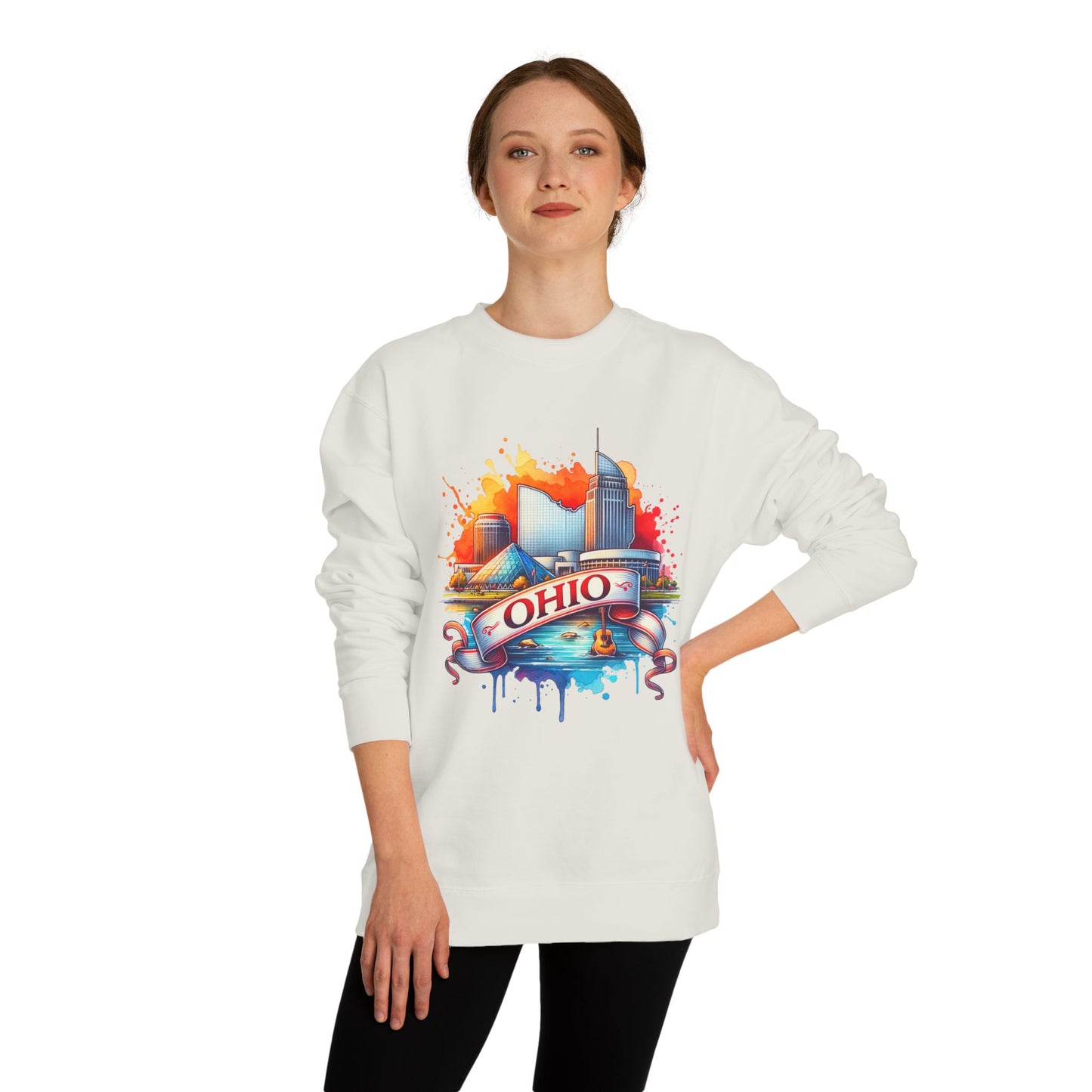 Ohio Skyline Crewneck Sweatshirt – Colorful Cityscape Graphic
