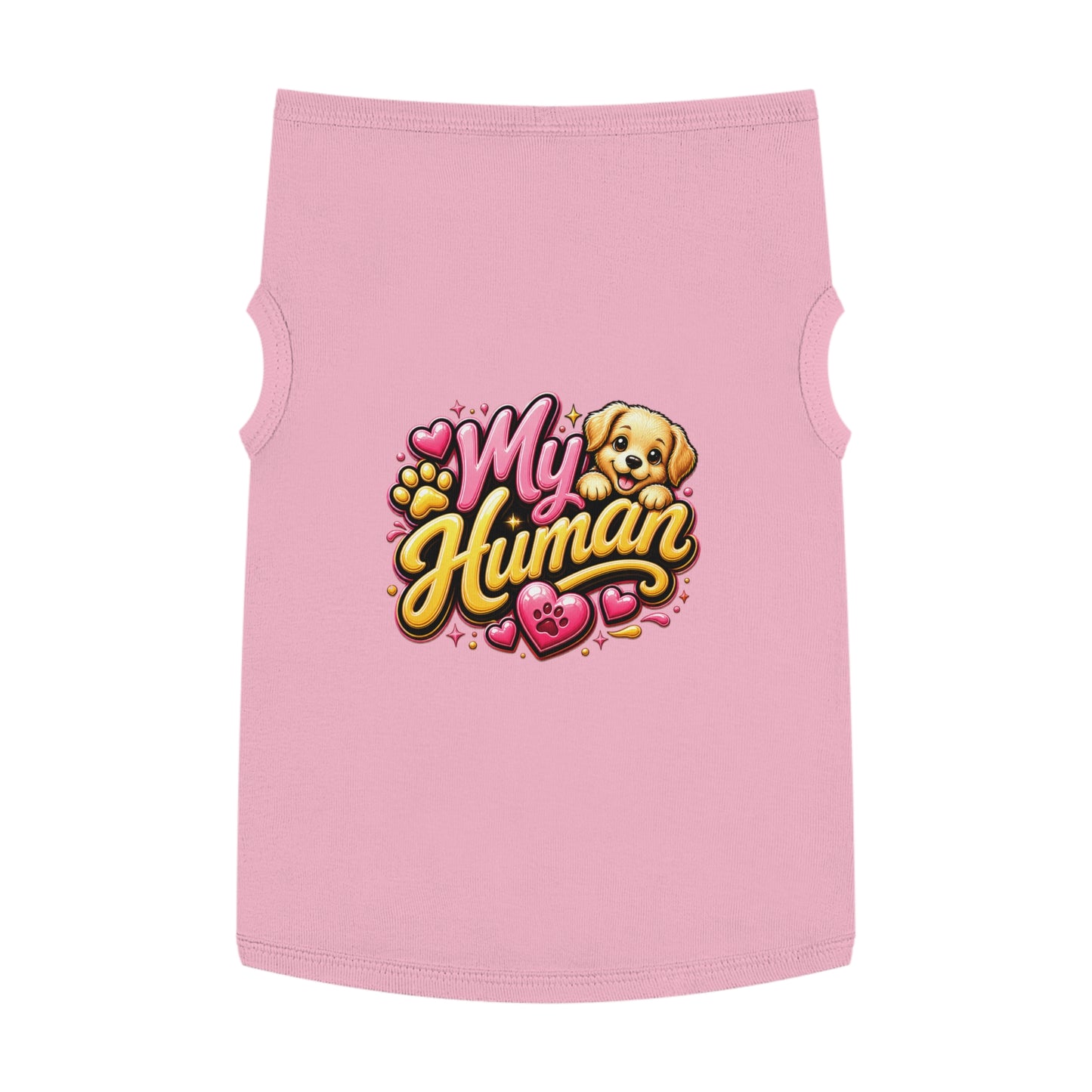 My Human Pet Tank Top — Cute Dog Paw & Heart Graphic