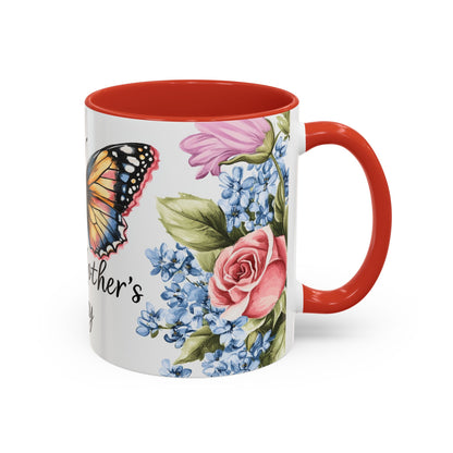 Mother's Day Butterfly Floral Coffee Mug – "Happy Mother's Day" Accent Mug (11/15 oz)