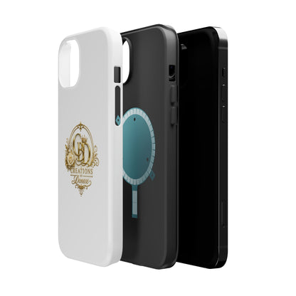 Magnetic Impact-Resistant Phone Case — Gold Floral Crest Logo
