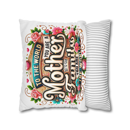 Mother You Are My World Decorative Pillowcase — Floral Mother's Day Accent