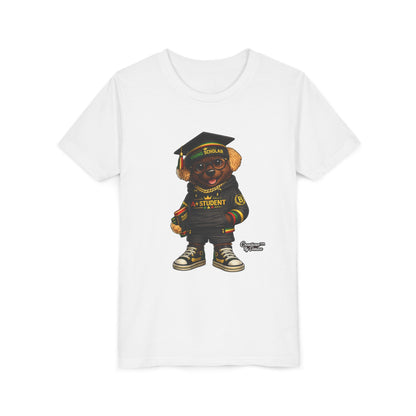 Youth Tee — Scholar Student Bear Graduation Graphic