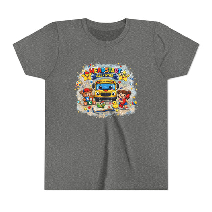 Youth Tee — "Headstart All-Star" Cute School Bus & Characters Back-to-School Shirt