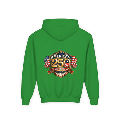 Youth Hoodie — "America's 250th Anniversary" Patriotic 1776-2026 Celebration Design