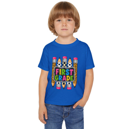 First Grade Toddler T-Shirt — Cute Back-to-School Pencil Design