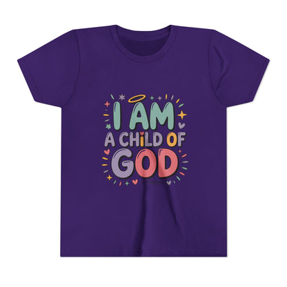 I Am A Child of God Youth Tee — Cute Pastel Christian Kids T-Shirt