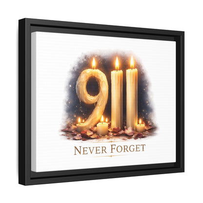 9/11 Never Forget Framed Canvas Print