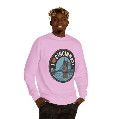 Cincinnati Bridge Crewneck Sweatshirt — I  Cincinnati Graphic