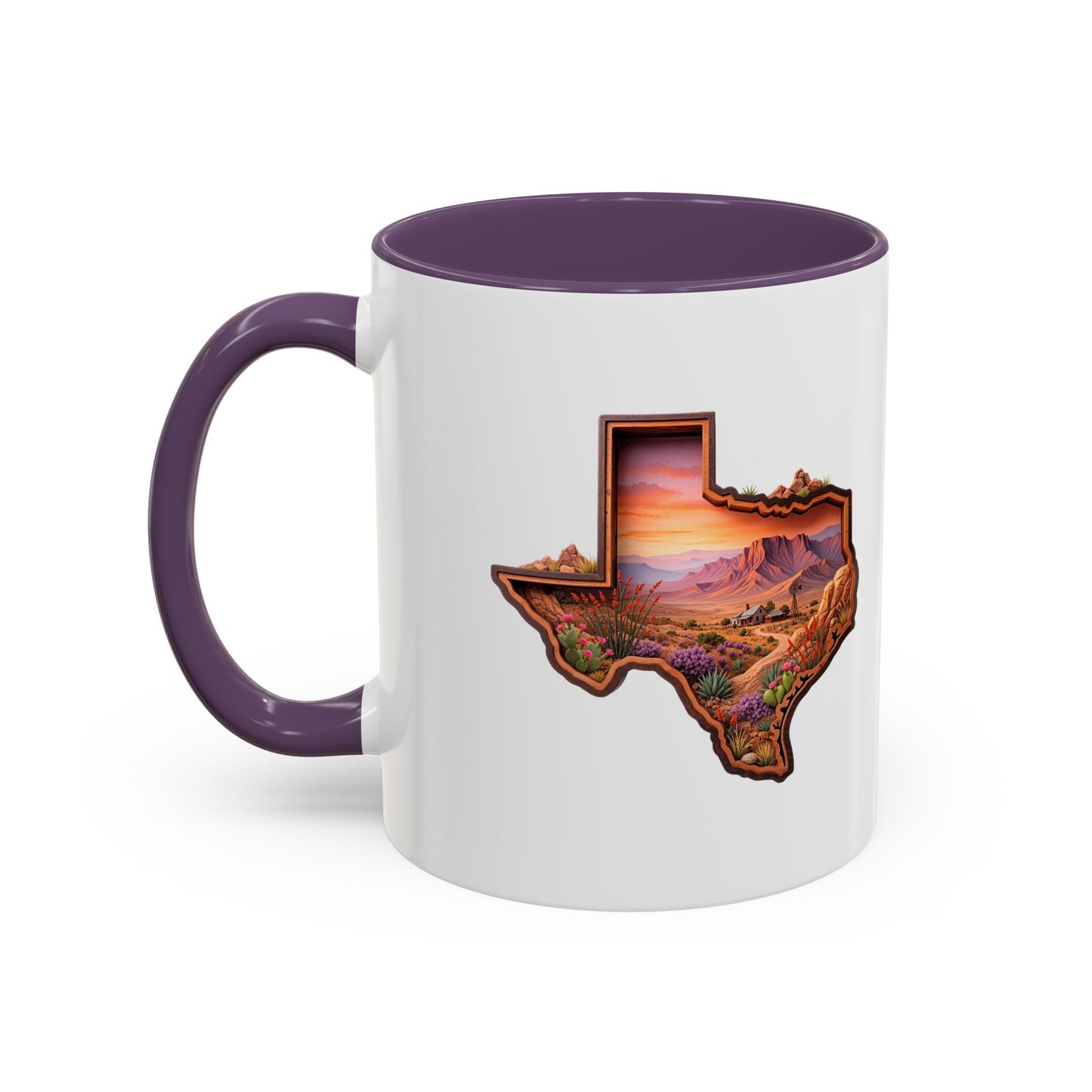 Texas Sunset Accent Coffee Mug – Scenic Lone Star State Landscape (11/15oz)