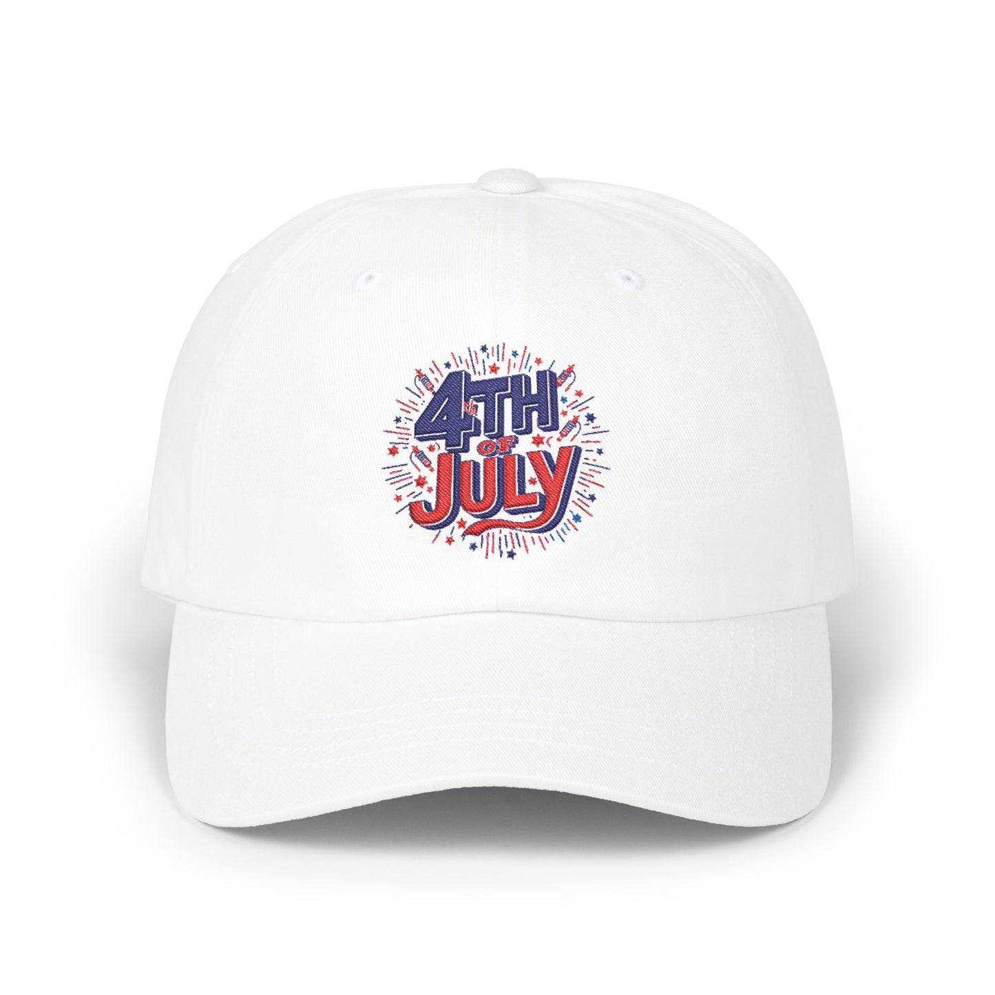 4th of July Dad Cap – Patriotic Baseball Hat with Firework Graphic