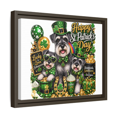 Happy St. Patrick's Day Schnauzer Canvas Print