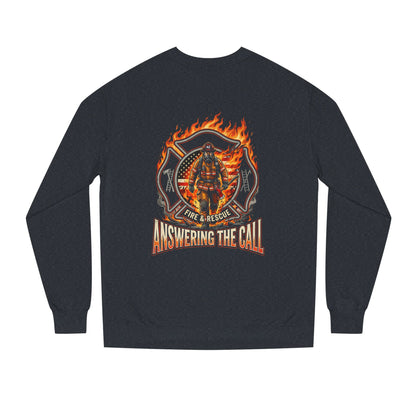 Firefighter Crewneck Sweatshirt — 'Answering the Call' Fire & Rescue Design
