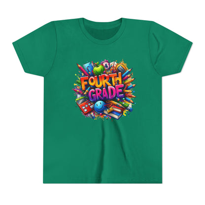 Fourth Grade Youth T‑Shirt – Colorful School Supplies Back to School Tee