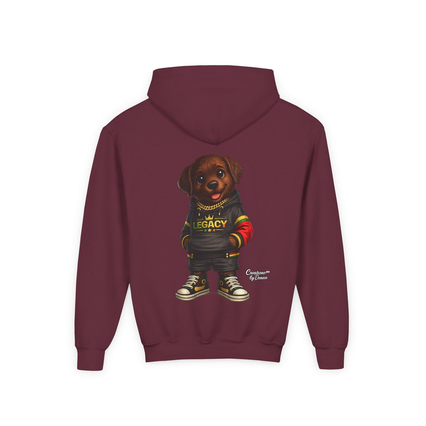 Youth Hoodie — 'Legacy' Streetwear Puppy Graphic Sweatshirt