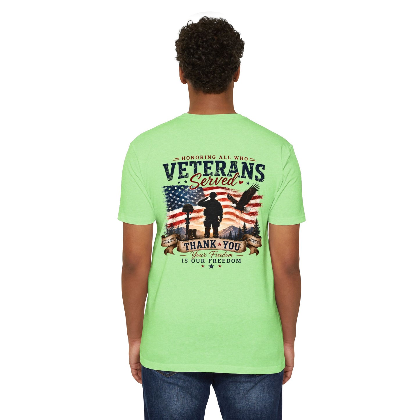 Veterans Served T‑Shirt — Honoring All Who Served, Thank You USA Flag Tribute
