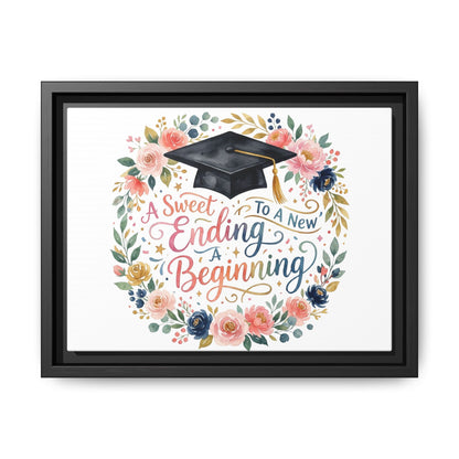 Graduation Canvas Print – “A Sweet Ending to a New Beginning” Framed Wall Art