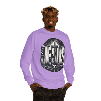 Jesus Graphic Sweatshirt — Vintage Cross & Dove Christian Crewneck