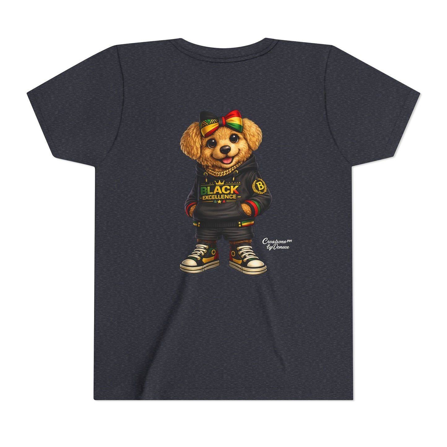 Youth Tee — Rasta Teddy "Black Excellence" Graphic Shirt