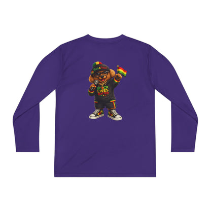 Youth Long Sleeve Tee — Black Lives Matter Kid Graphic with Rasta Flag