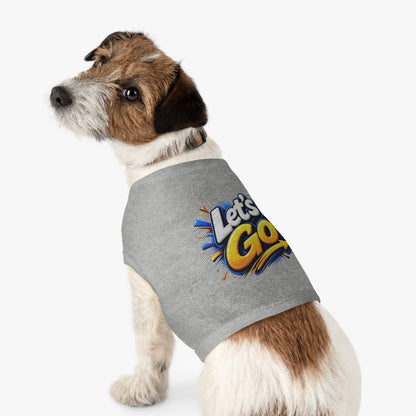 Pet Tank Top — "Let's Go" Graphic Dog Shirt, Energetic Sports Style for Active Dogs