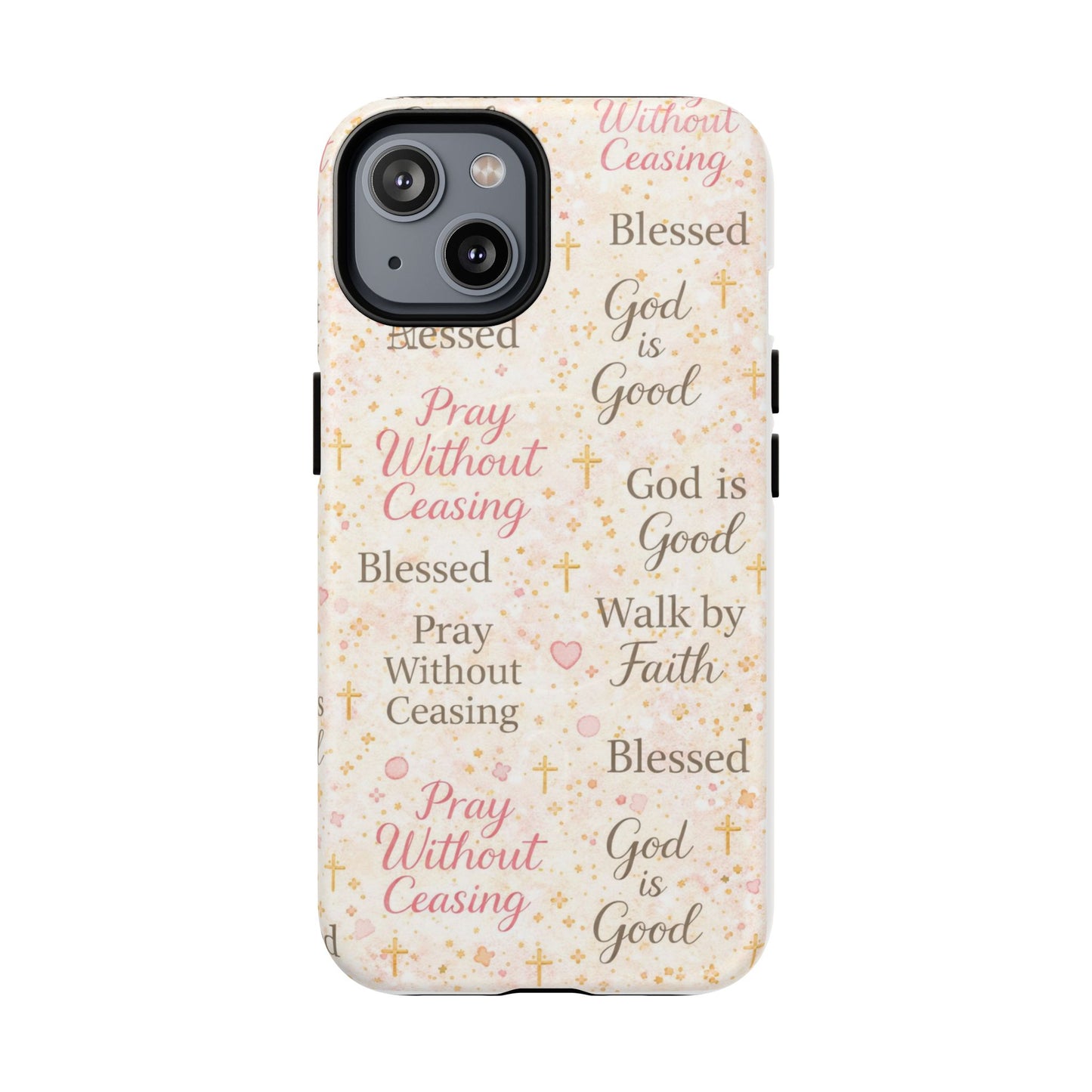 Christian Faith Magnetic Phone Case — "Pray Without Ceasing" Patterned Tough Case