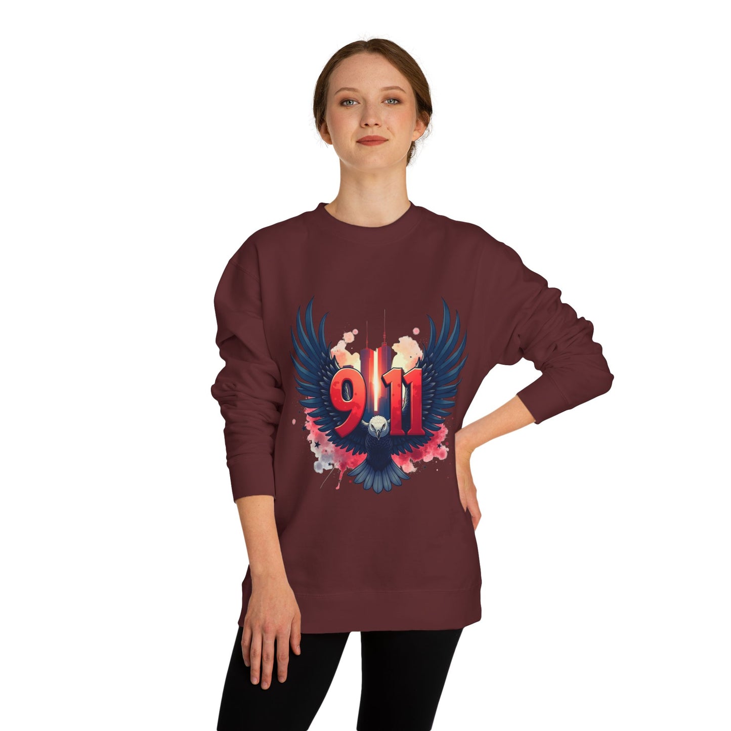 9/11 Memorial Sweatshirt – Eagle Wings Tribute Crewneck