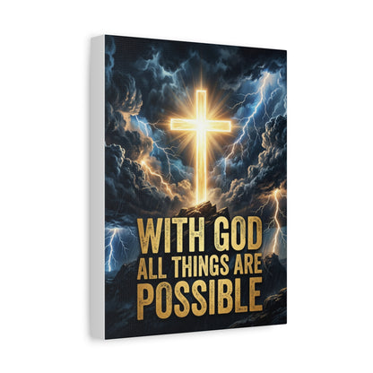 "With God All Things Are Possible" Canvas Wall Art