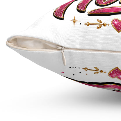 Maid of Honor Decorative Pillow - Pink Crown Bridal Gift