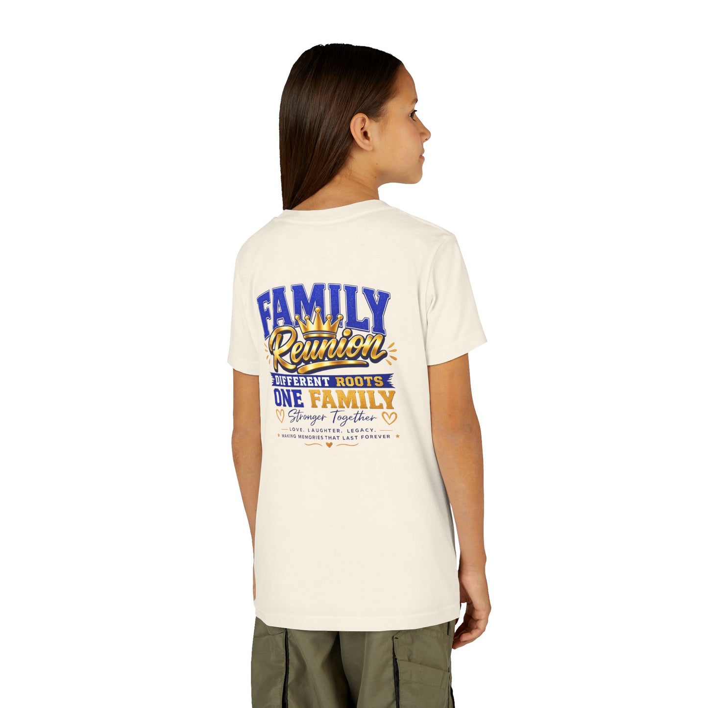 Family Reunion Youth Tee - "Different Roots One Family" Kid's Short Sleeve Shirt