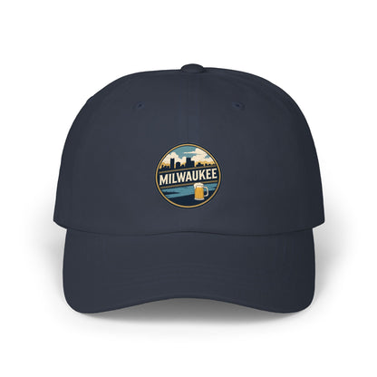 Milwaukee Skyline & Beer Patch Dad Cap — Vintage City Pride Baseball Hat