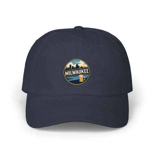 Milwaukee Skyline & Beer Patch Dad Cap — Vintage City Pride Baseball Hat