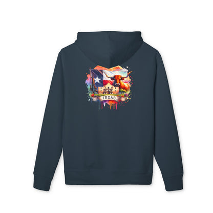 Texas Flag Skull Hoodie — Watercolor Lone Star Texas Pride Pullover