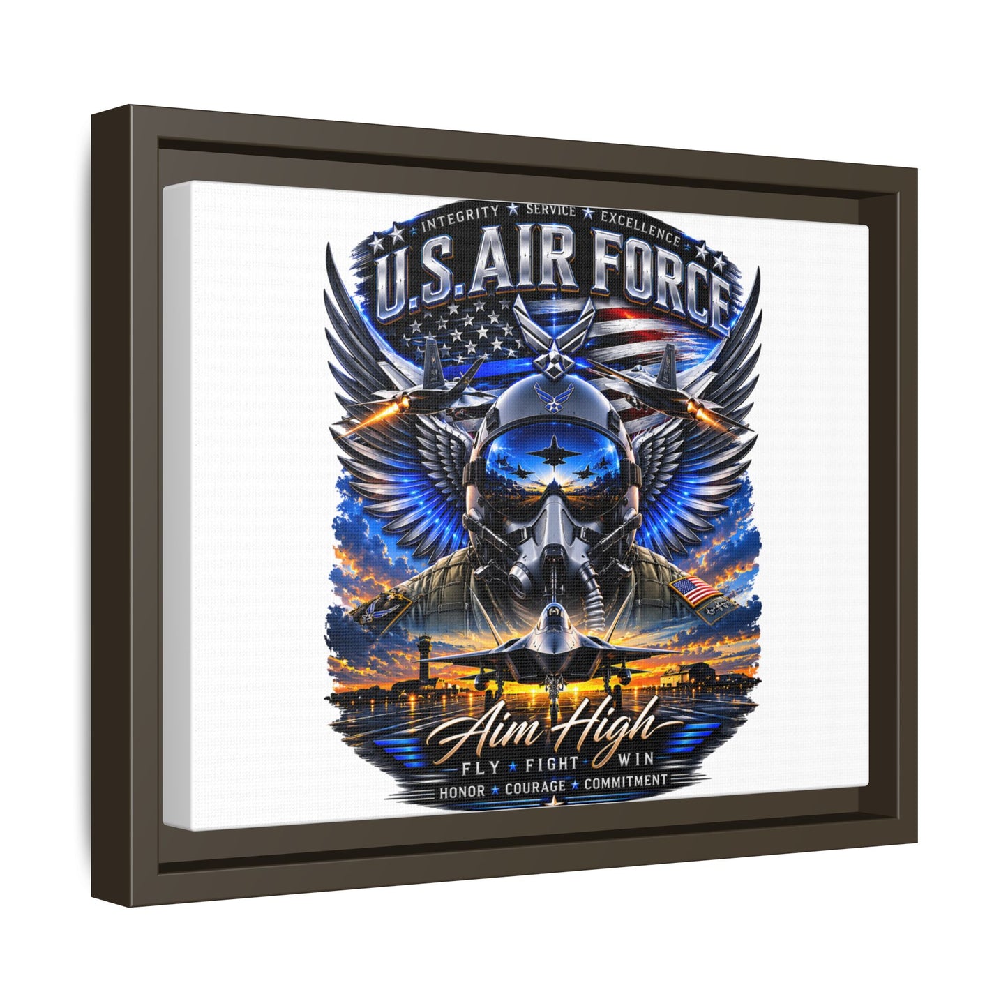 U.S. Air Force 'Aim High' Framed Canvas Print