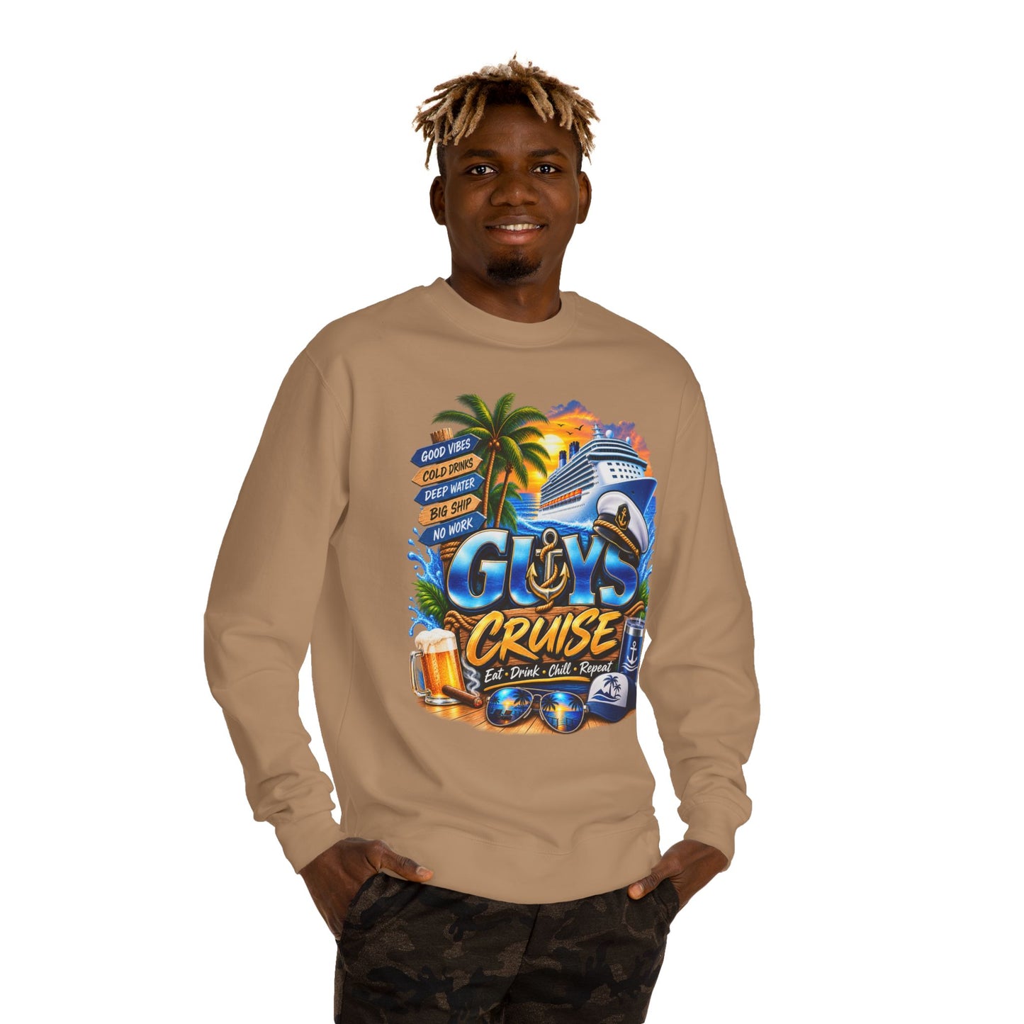 Guys Cruise Sweatshirt – Men’s Cruise Vacation Graphic Crewneck