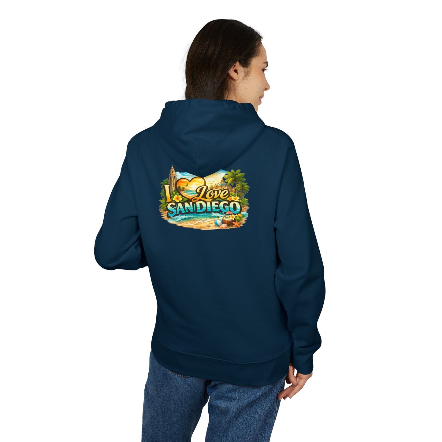 San Diego Beach Hoodie – 'Love San Diego' Vintage Coastal Sweatshirt