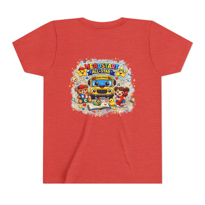 Youth Tee — "Headstart All-Star" Cute School Bus & Characters Back-to-School Shirt