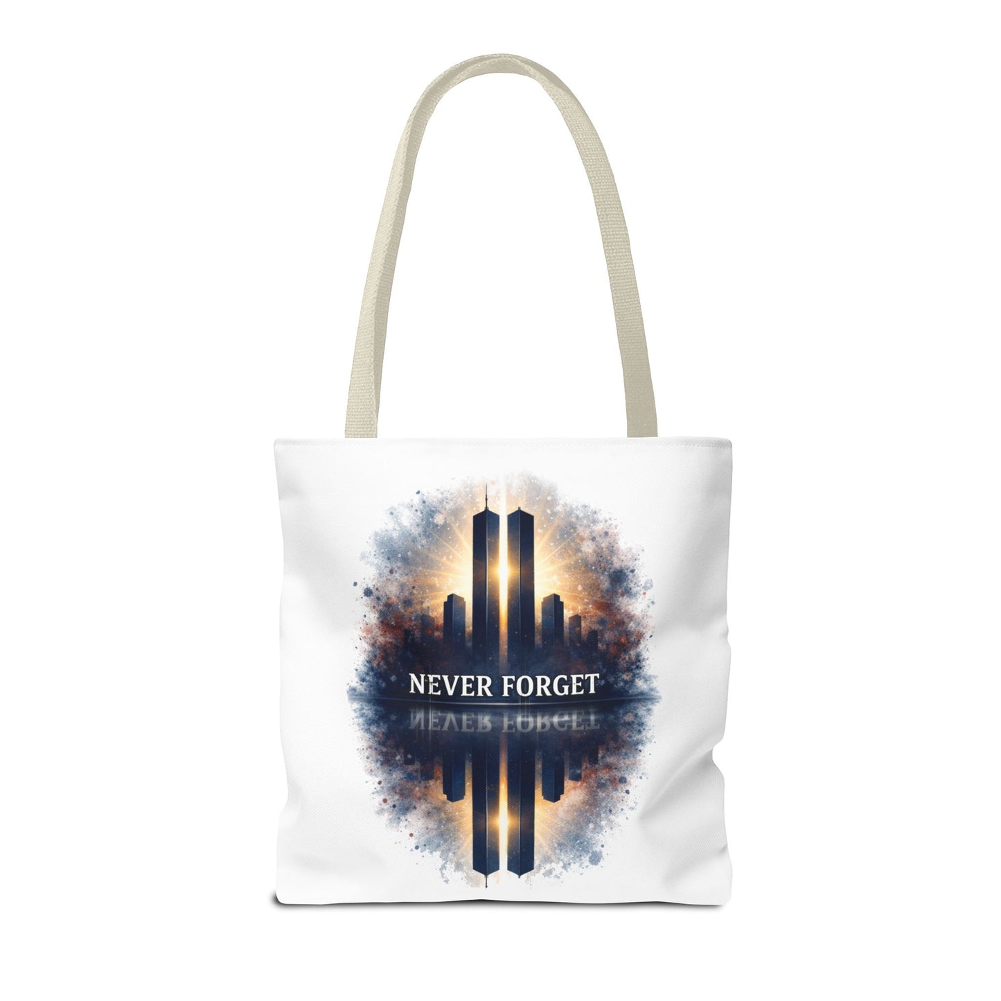 Never Forget Memorial Tote Bag — 9/11 Tribute Skyline All-Over Print
