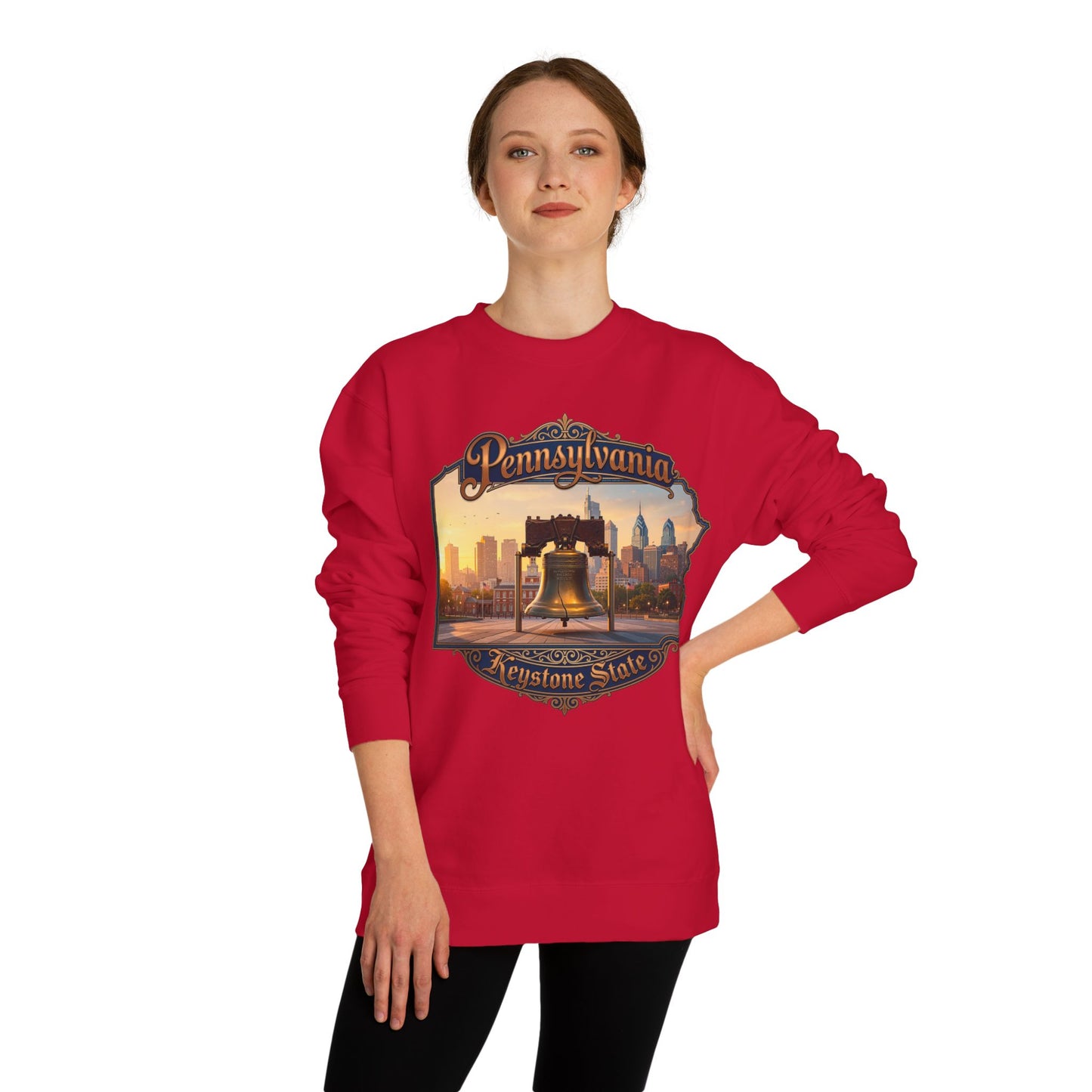 Pennsylvania Keystone State Sweatshirt — Liberty Bell & City Skyline Crewneck