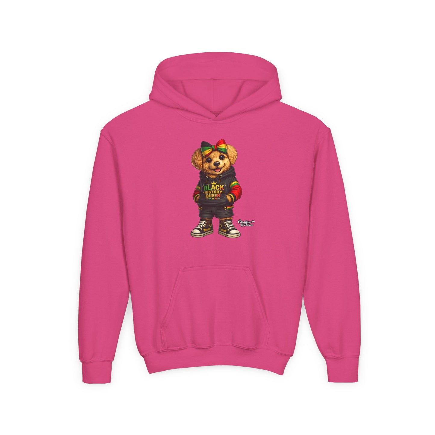 Youth Hoodie — Rasta Bear "Black History Greatness" Kids Pullover