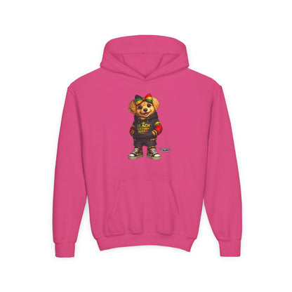 Youth Hoodie — Rasta Bear "Black History Greatness" Kids Pullover