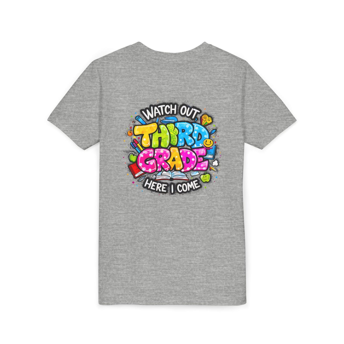 Third Grade Kids T‑Shirt — "Watch Out Third Grade Here I Come" Back-to-School Tee