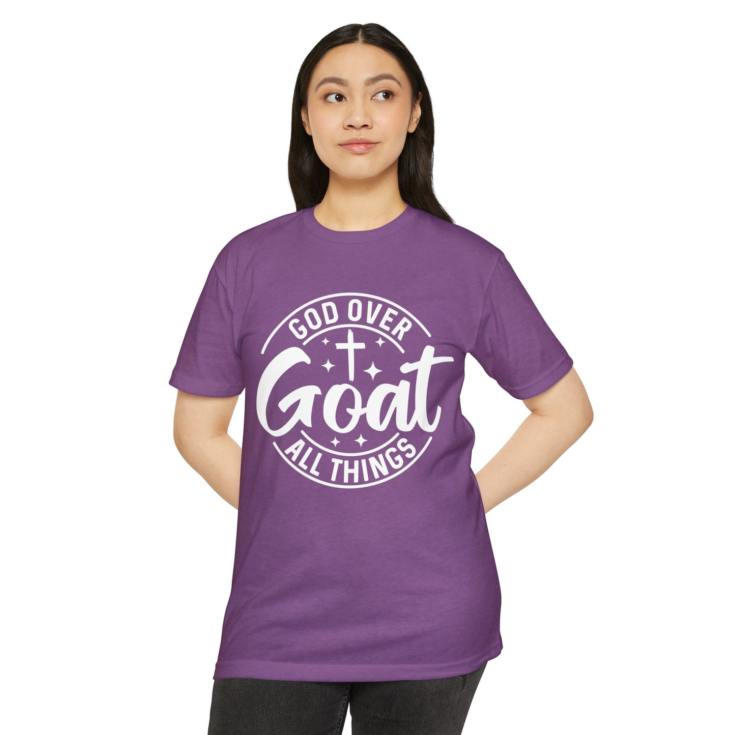 God Over Goat T-Shirt — Christian Faith Tee ("God Over Goat All Things")