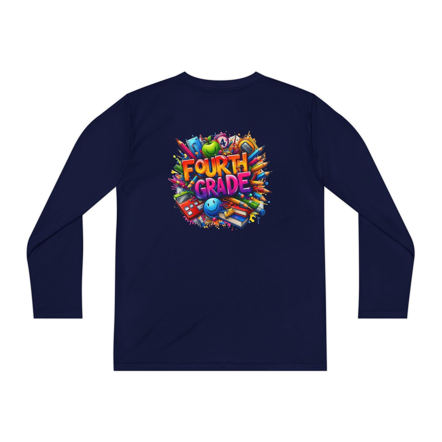 Fourth Grade Long Sleeve Tee — Colorful School Kids Shirt