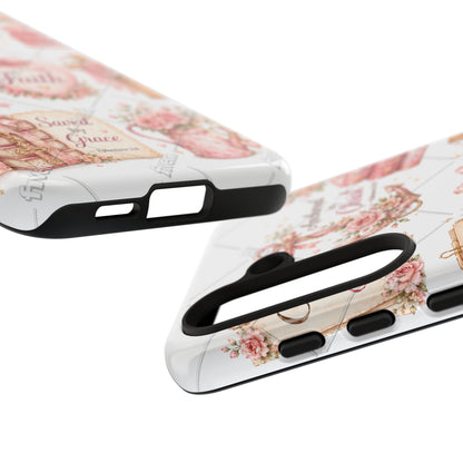 Faith Floral Phone Case – Christian Inspirational Scripture iPhone Cover (Choose Joy, Pray, Faith)