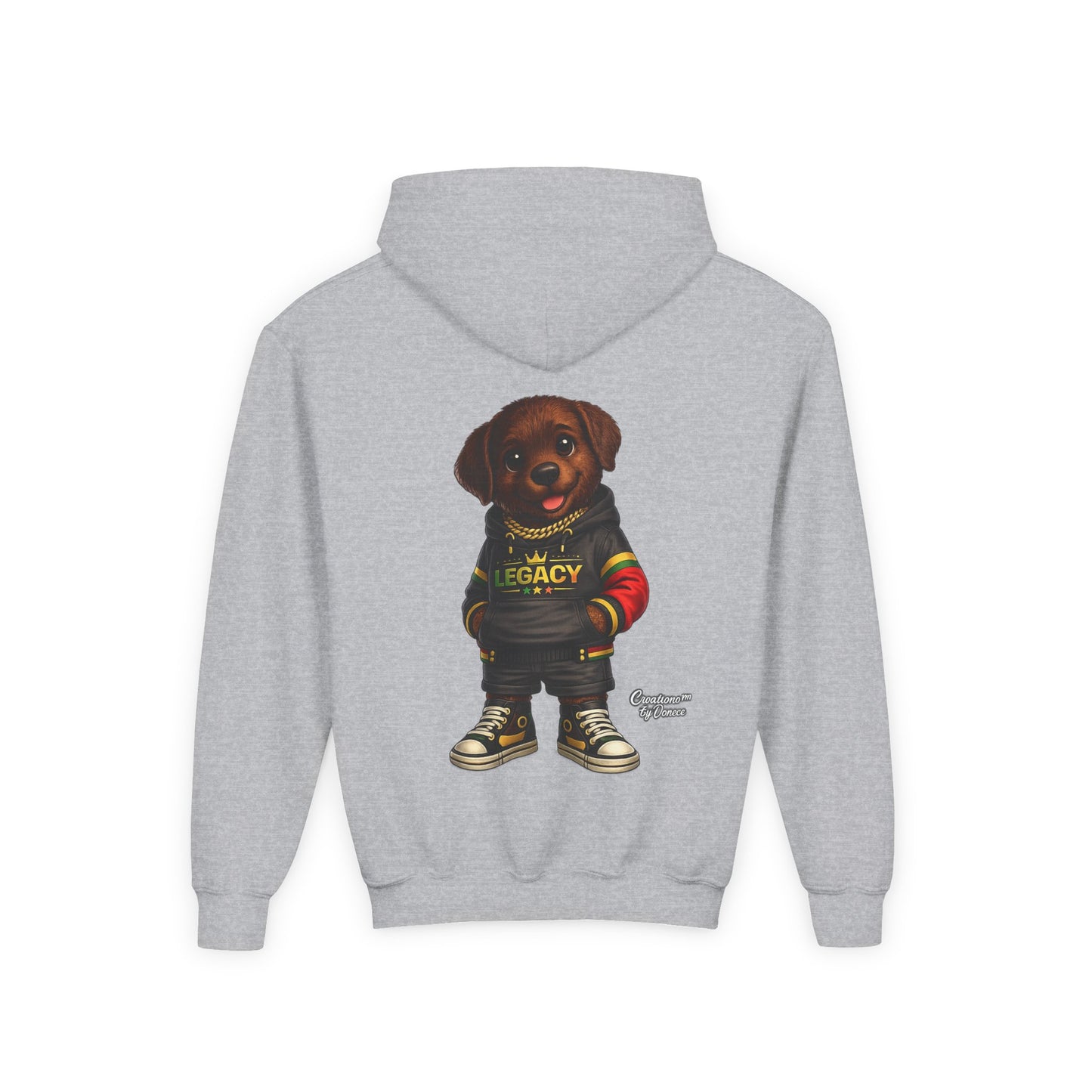 Youth Hoodie — 'Legacy' Streetwear Puppy Graphic Sweatshirt