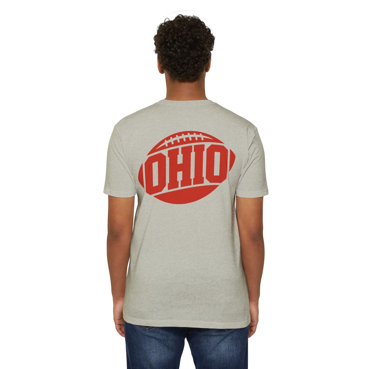 Ohio Football T-Shirt — Retro Red Football Logo Tee