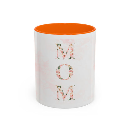 Mom Floral Accent Coffee Mug — Pink Roses Mother's Day Gift (11/15oz)