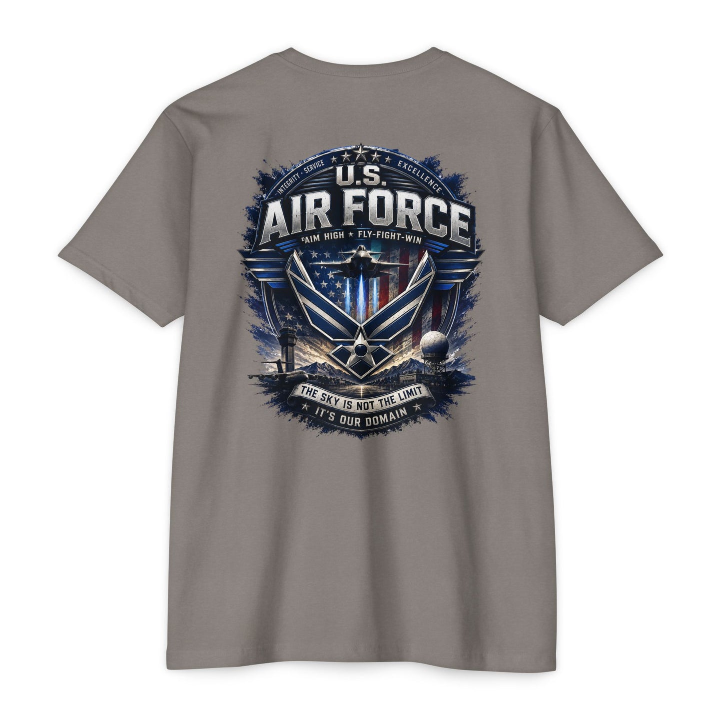 U.S. Air Force Graphic T-Shirt — Military Emblem Tee ("The Sky Is Not The Limit")