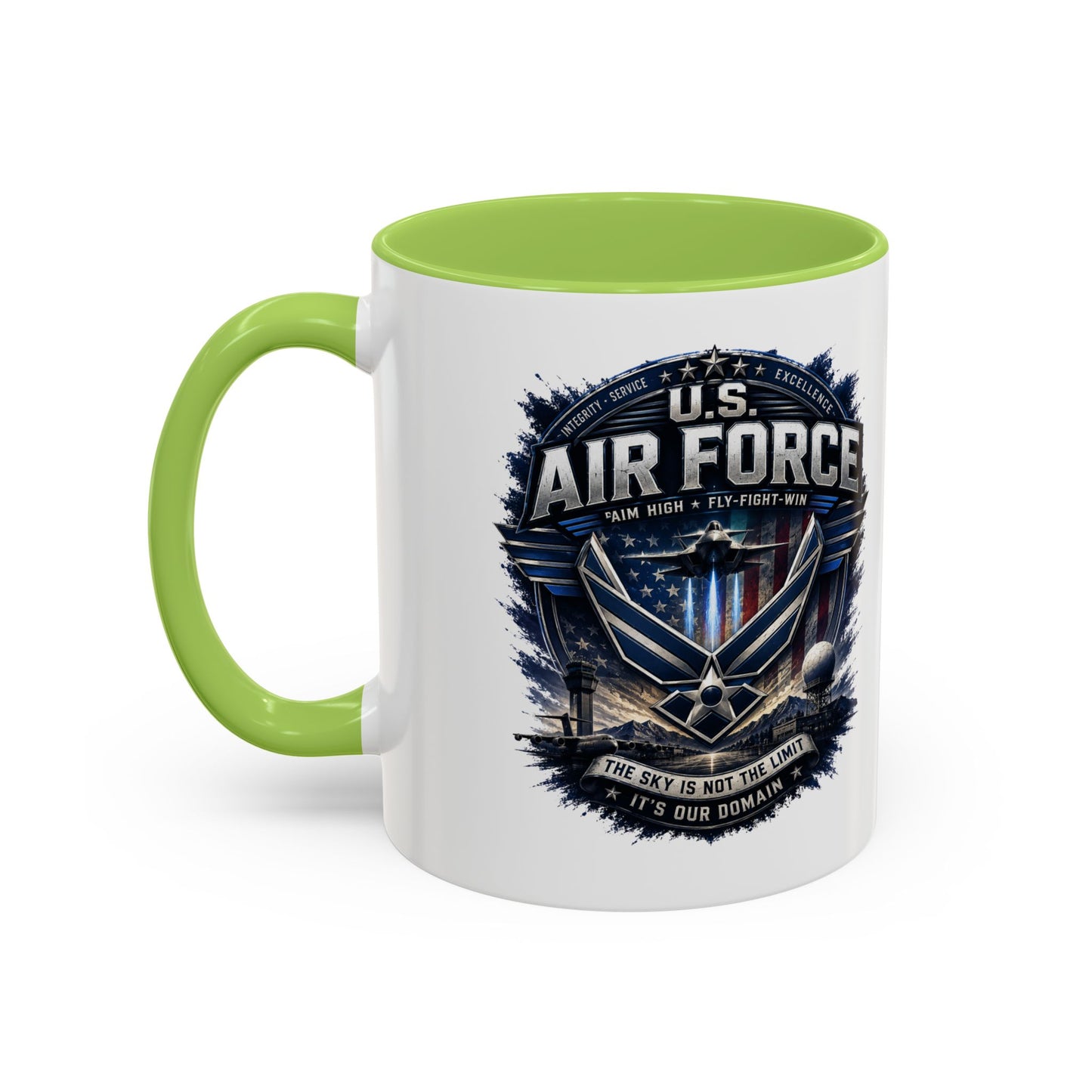 U.S. Air Force Accent Coffee Mug — Military Emblem 11/15oz
