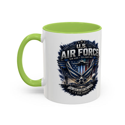 U.S. Air Force Accent Coffee Mug — Military Emblem 11/15oz
